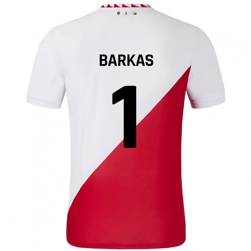 Kinder Fußball Vasilios Barkas #1 Weiß Rot Heimtrikot Trikot 2024/25 T-Shirt Luxemburg