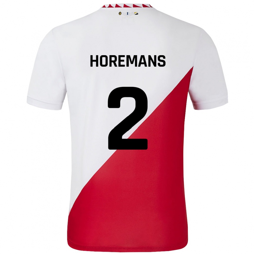 Kinder Fußball Siebe Horemans #2 Weiß Rot Heimtrikot Trikot 2024/25 T-Shirt Luxemburg