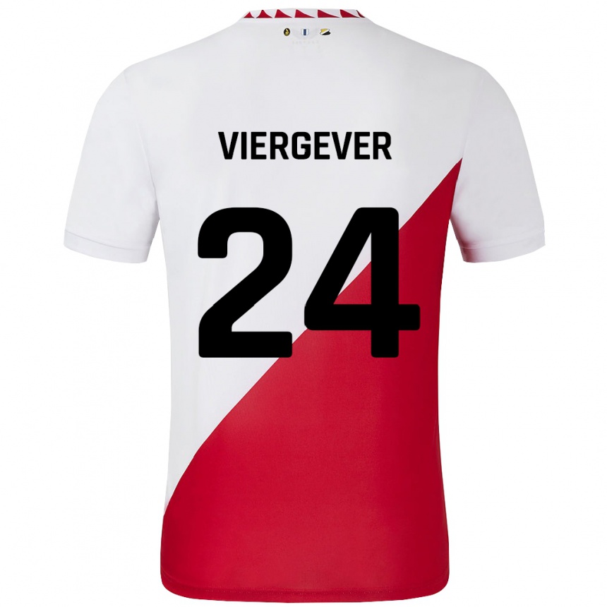 Kinder Fußball Nick Viergever #24 Weiß Rot Heimtrikot Trikot 2024/25 T-Shirt Luxemburg