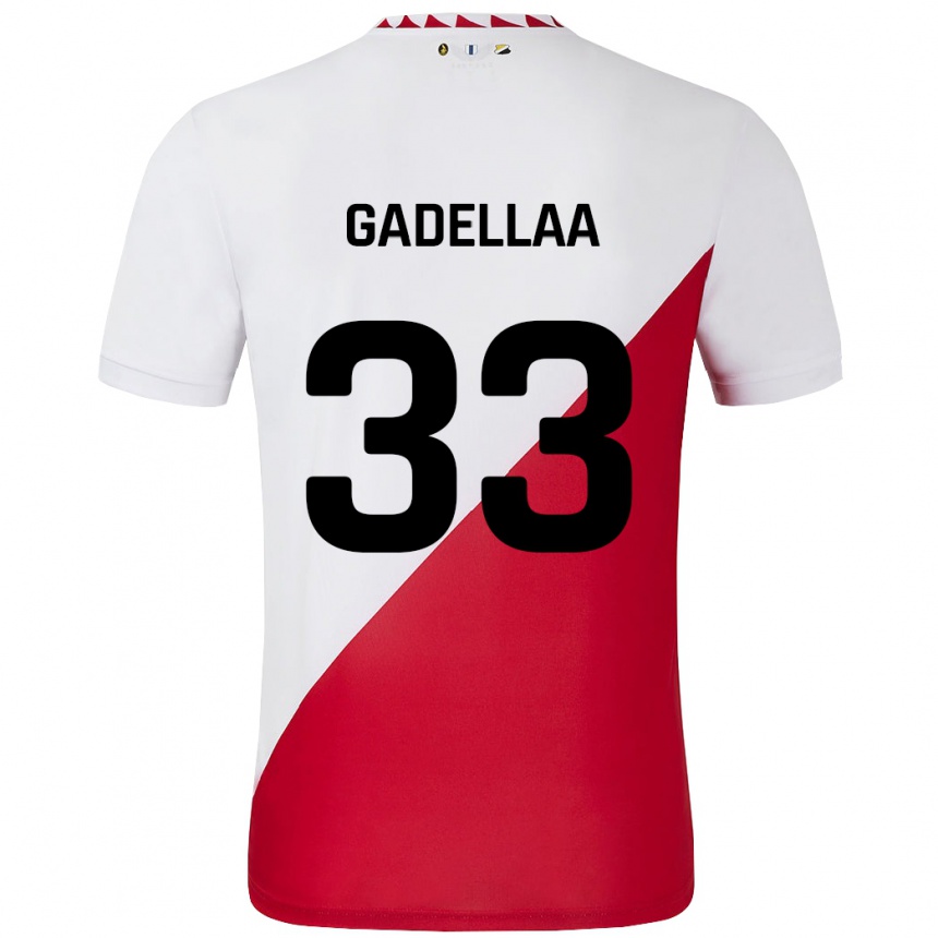 Kinder Fußball Kevin Gadellaa #33 Weiß Rot Heimtrikot Trikot 2024/25 T-Shirt Luxemburg