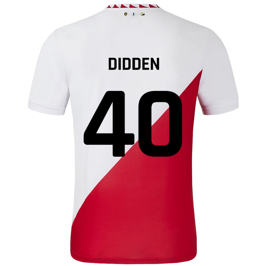 Kinder Fußball Matisse Didden #40 Weiß Rot Heimtrikot Trikot 2024/25 T-Shirt Luxemburg