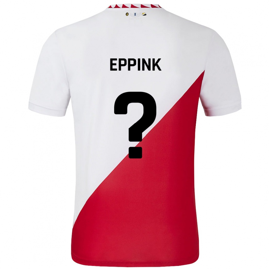 Kinder Fußball Mees Eppink #0 Weiß Rot Heimtrikot Trikot 2024/25 T-Shirt Luxemburg