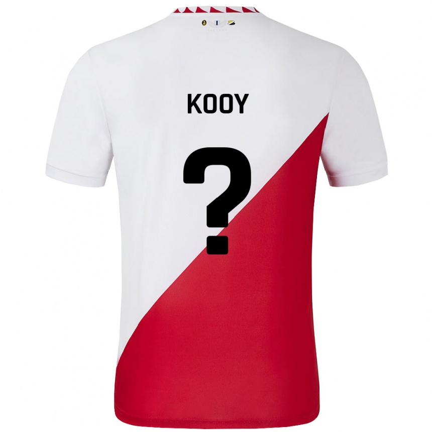 Kinder Fußball Wessel Kooy #0 Weiß Rot Heimtrikot Trikot 2024/25 T-Shirt Luxemburg