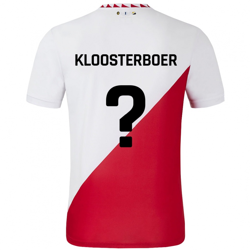 Kinder Fußball Per Kloosterboer #0 Weiß Rot Heimtrikot Trikot 2024/25 T-Shirt Luxemburg