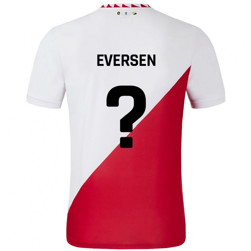 Kinder Fußball Justin Eversen #0 Weiß Rot Heimtrikot Trikot 2024/25 T-Shirt Luxemburg