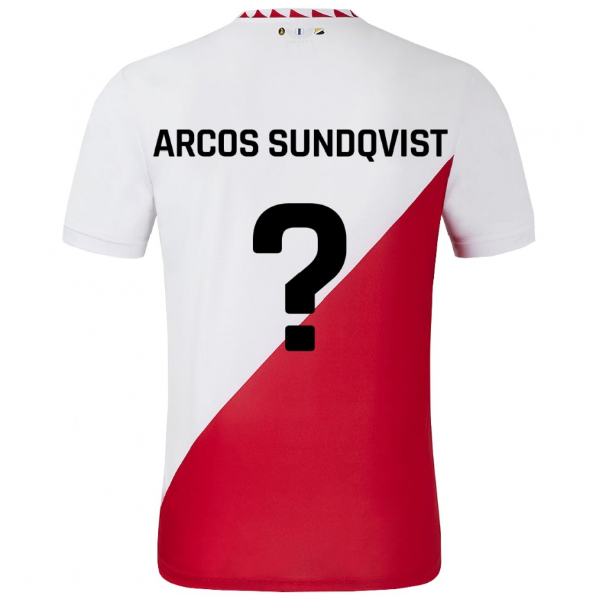 Kinder Fußball Gustav Arcos Sundqvist #0 Weiß Rot Heimtrikot Trikot 2024/25 T-Shirt Luxemburg