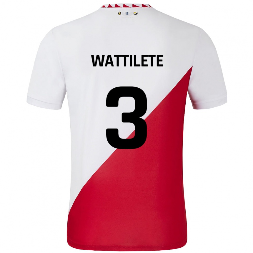 Kinder Fußball Julia Wattilete #3 Weiß Rot Heimtrikot Trikot 2024/25 T-Shirt Luxemburg