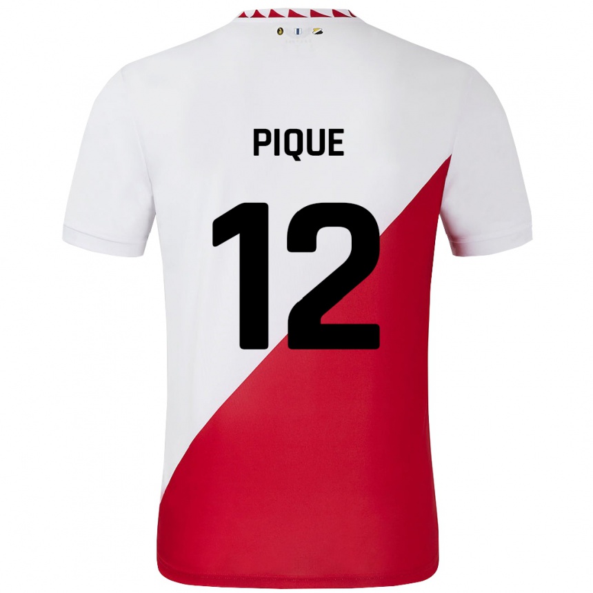 Kinder Fußball Naomi Piqué #12 Weiß Rot Heimtrikot Trikot 2024/25 T-Shirt Luxemburg