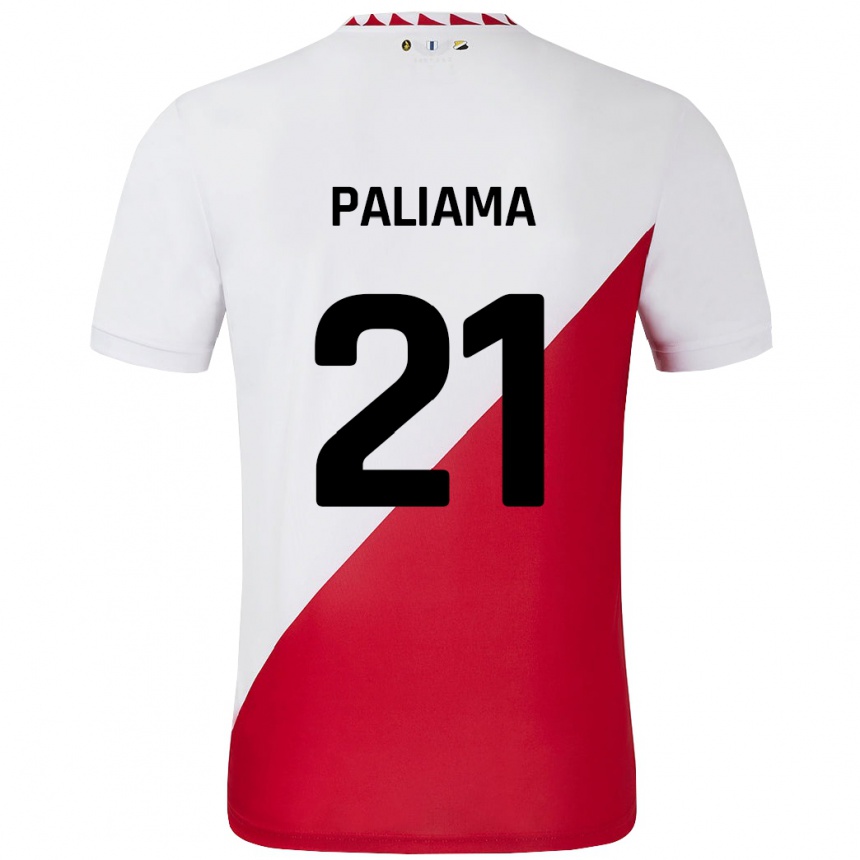 Kinder Fußball Joni Paliama #21 Weiß Rot Heimtrikot Trikot 2024/25 T-Shirt Luxemburg