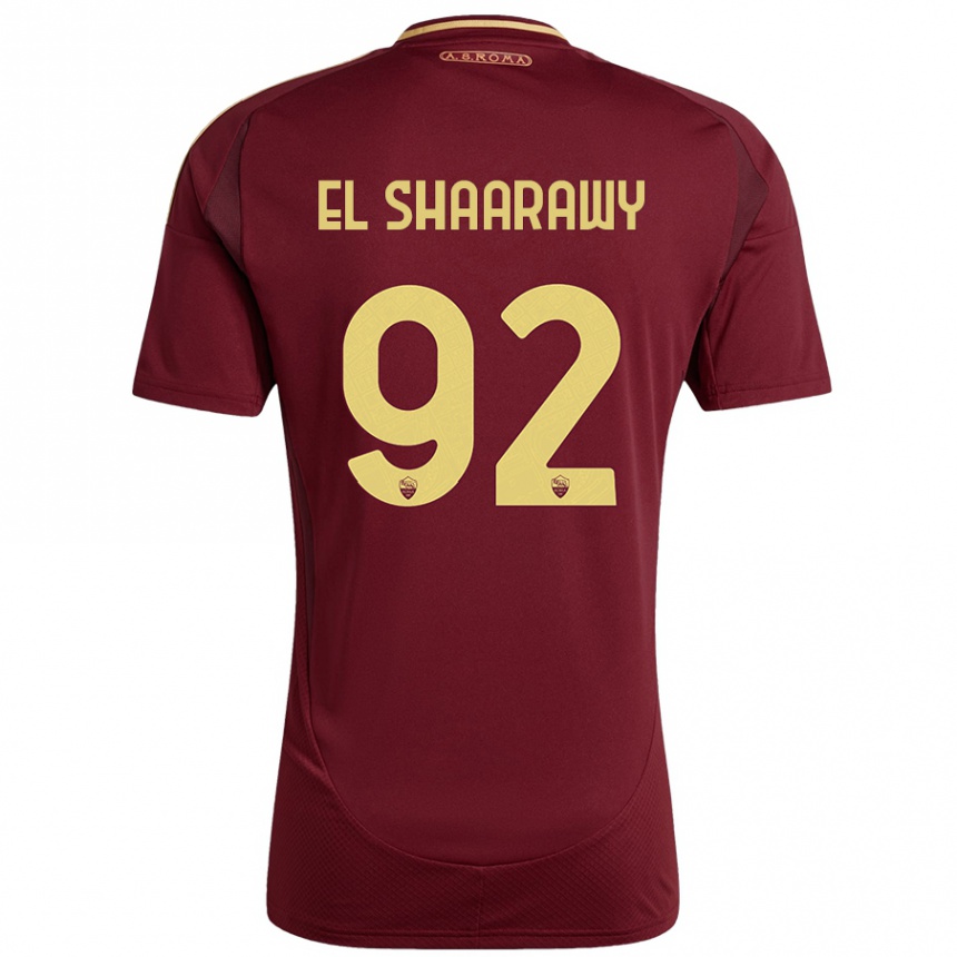 Kinder Fußball Stephan El Shaarawy #92 Rot Braun Gold Heimtrikot Trikot 2024/25 T-Shirt Luxemburg