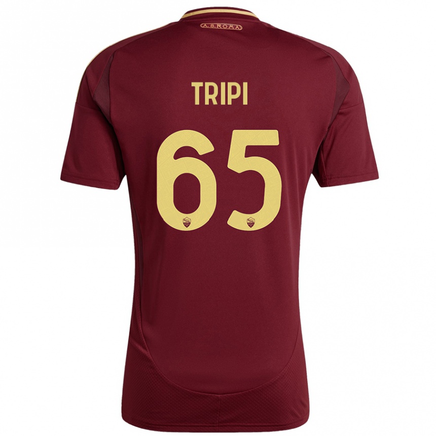 Kinder Fußball Filippo Tripi #65 Rot Braun Gold Heimtrikot Trikot 2024/25 T-Shirt Luxemburg