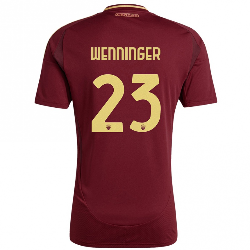 Kinder Fußball Carina Wenninger #23 Rot Braun Gold Heimtrikot Trikot 2024/25 T-Shirt Luxemburg