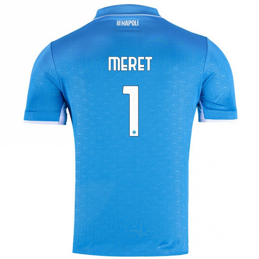 Kinder Fußball Alex Meret #1 Himmelblau Heimtrikot Trikot 2024/25 T-Shirt Luxemburg