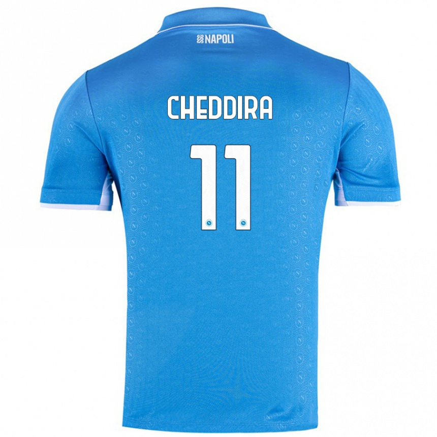 Kinder Fußball Walid Cheddira #11 Himmelblau Heimtrikot Trikot 2024/25 T-Shirt Luxemburg