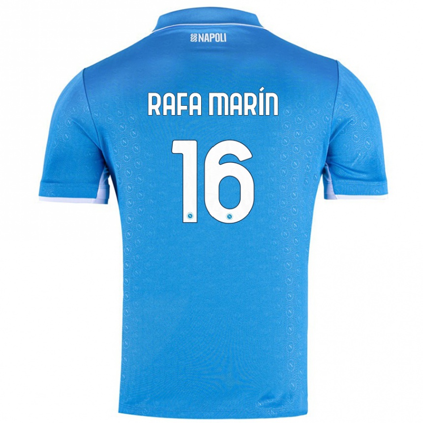 Kinder Fußball Rafa Marín #16 Himmelblau Heimtrikot Trikot 2024/25 T-Shirt Luxemburg