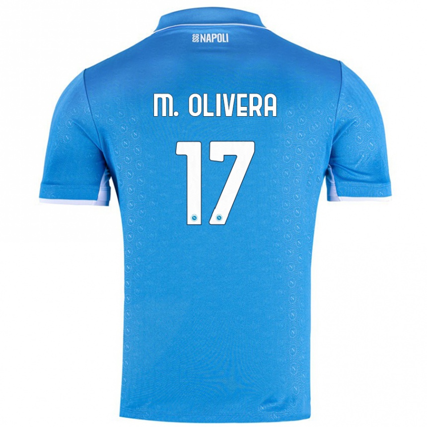 Kinder Fußball Mathias Olivera #17 Himmelblau Heimtrikot Trikot 2024/25 T-Shirt Luxemburg