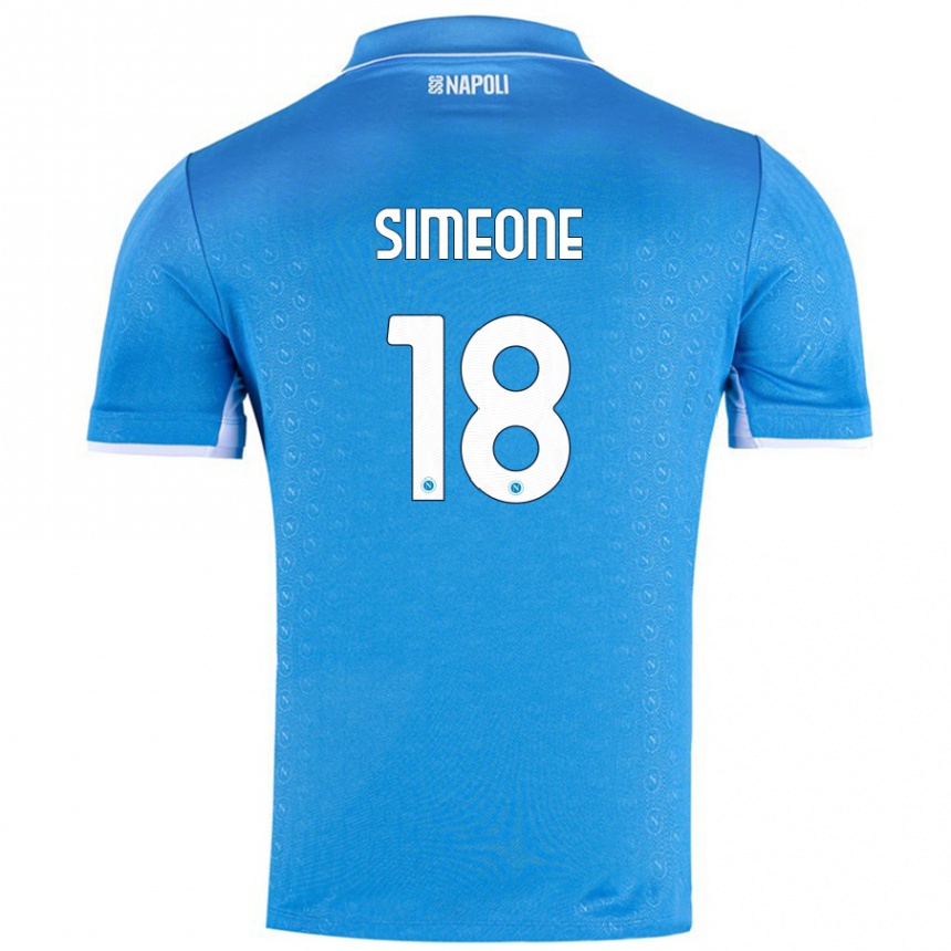 Kinder Fußball Giovanni Simeone #18 Himmelblau Heimtrikot Trikot 2024/25 T-Shirt Luxemburg