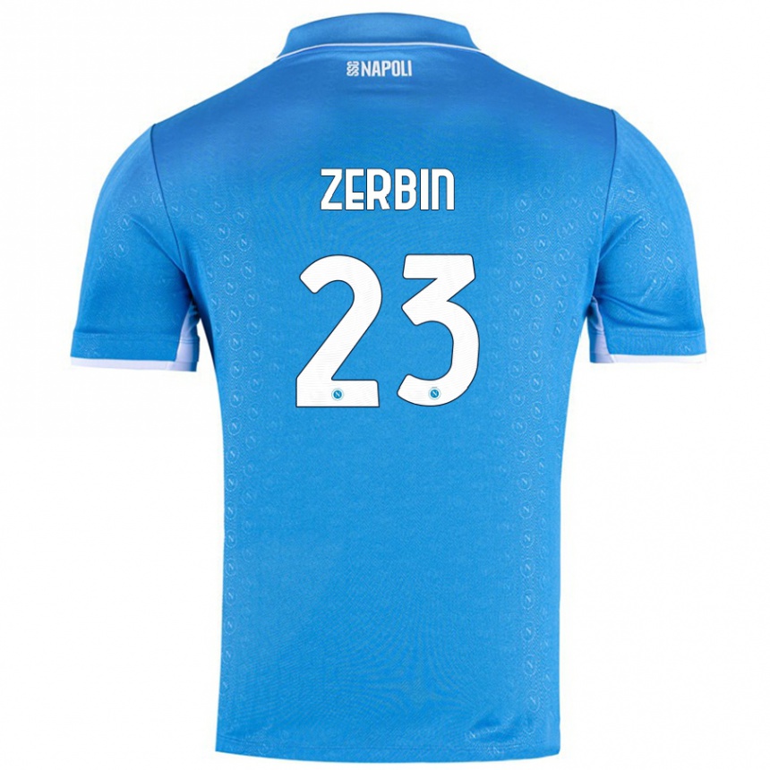 Kinder Fußball Alessio Zerbin #23 Himmelblau Heimtrikot Trikot 2024/25 T-Shirt Luxemburg