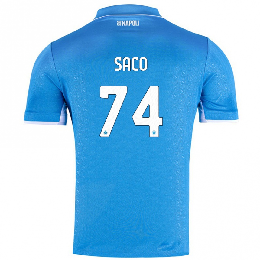 Kinder Fußball Coli Saco #74 Himmelblau Heimtrikot Trikot 2024/25 T-Shirt Luxemburg