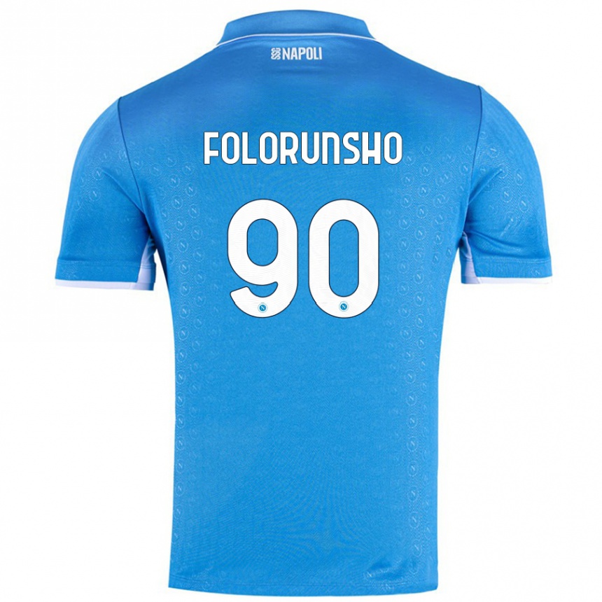 Kinder Fußball Michael Folorunsho #90 Himmelblau Heimtrikot Trikot 2024/25 T-Shirt Luxemburg