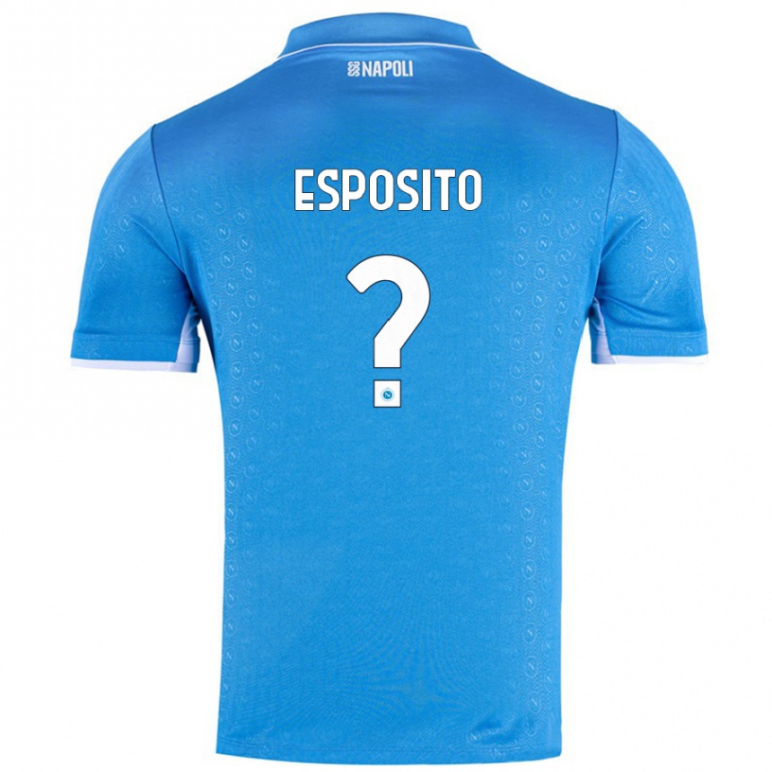 Kinder Fußball Mattia Esposito #0 Himmelblau Heimtrikot Trikot 2024/25 T-Shirt Luxemburg