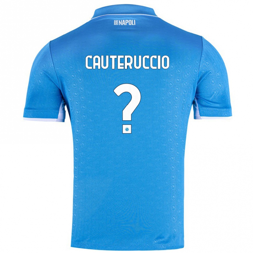 Kinder Fußball Walter Cauteruccio #0 Himmelblau Heimtrikot Trikot 2024/25 T-Shirt Luxemburg