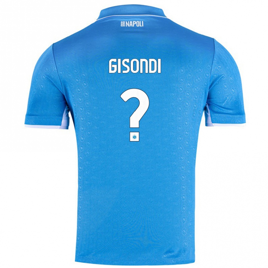 Kinder Fußball Francesco Gisondi #0 Himmelblau Heimtrikot Trikot 2024/25 T-Shirt Luxemburg