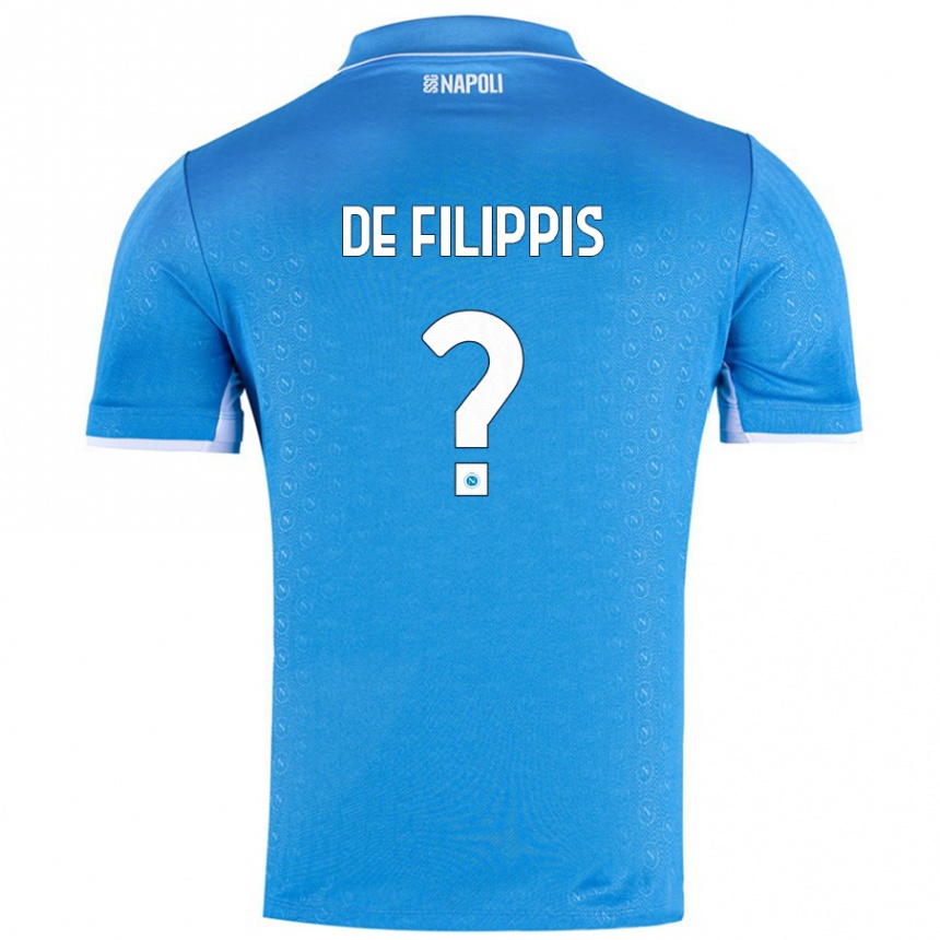 Kinder Fußball Antonio De Filippis #0 Himmelblau Heimtrikot Trikot 2024/25 T-Shirt Luxemburg