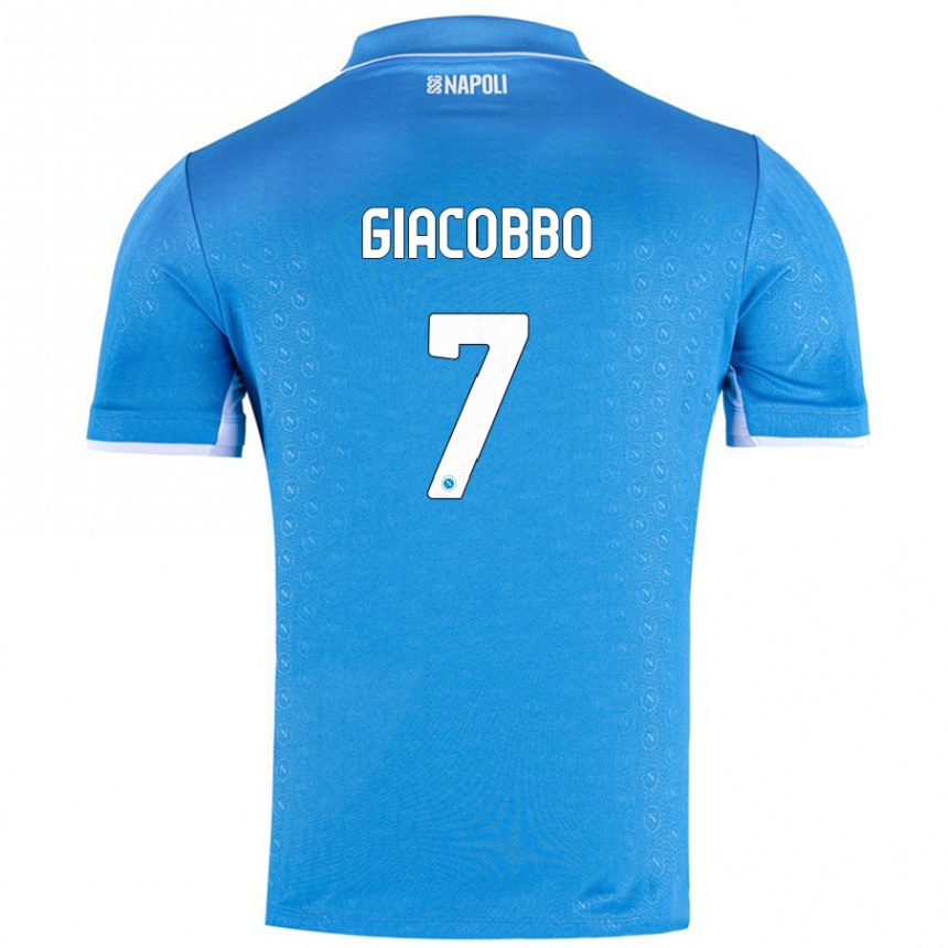 Kinder Fußball Giulia Giacobbo #7 Himmelblau Heimtrikot Trikot 2024/25 T-Shirt Luxemburg