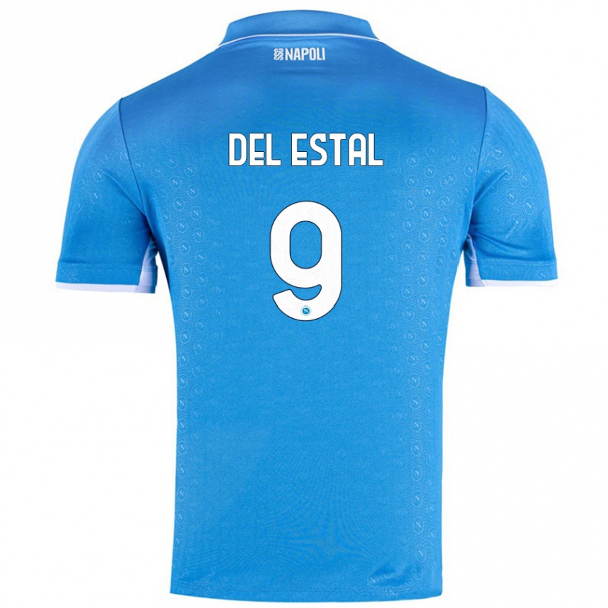 Kinder Fußball Eli Del Estal #9 Himmelblau Heimtrikot Trikot 2024/25 T-Shirt Luxemburg