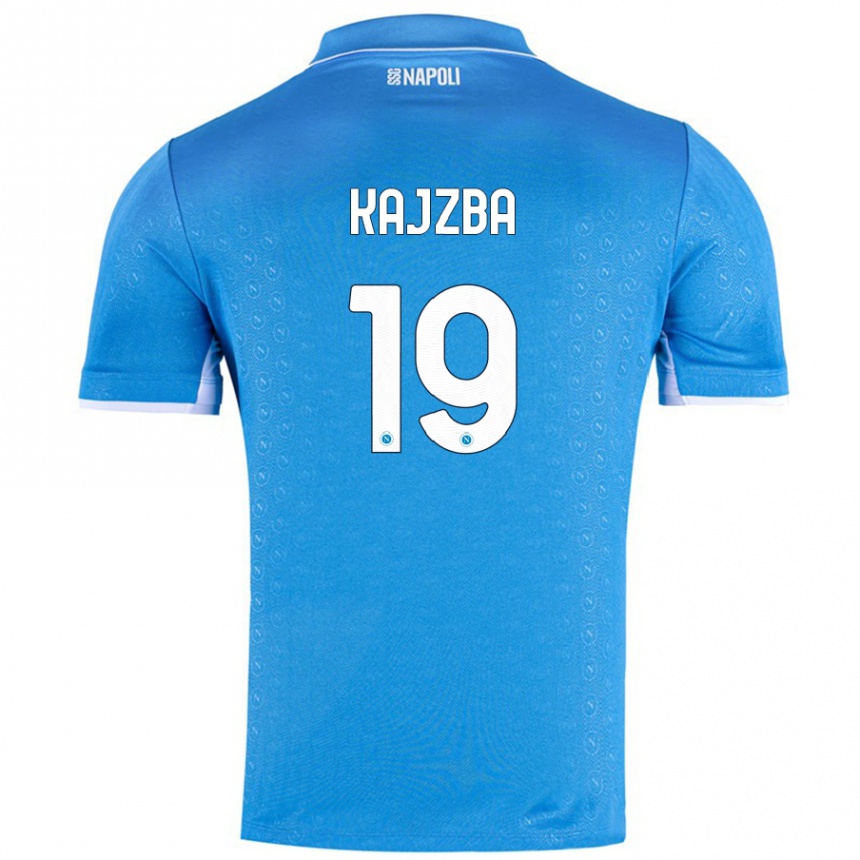 Kinder Fußball Nina Kajzba #19 Himmelblau Heimtrikot Trikot 2024/25 T-Shirt Luxemburg