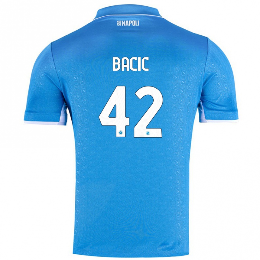 Kinder Fußball Doris Bačić #42 Himmelblau Heimtrikot Trikot 2024/25 T-Shirt Luxemburg