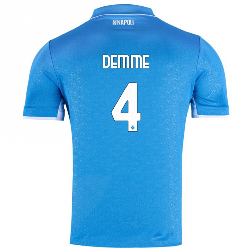 Kinder Fußball Diego Demme #4 Himmelblau Heimtrikot Trikot 2024/25 T-Shirt Luxemburg