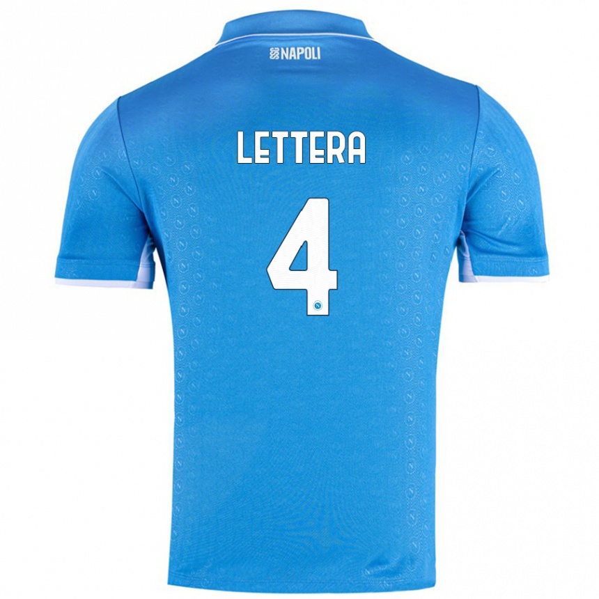 Kinder Fußball Alessio Lettera #4 Himmelblau Heimtrikot Trikot 2024/25 T-Shirt Luxemburg