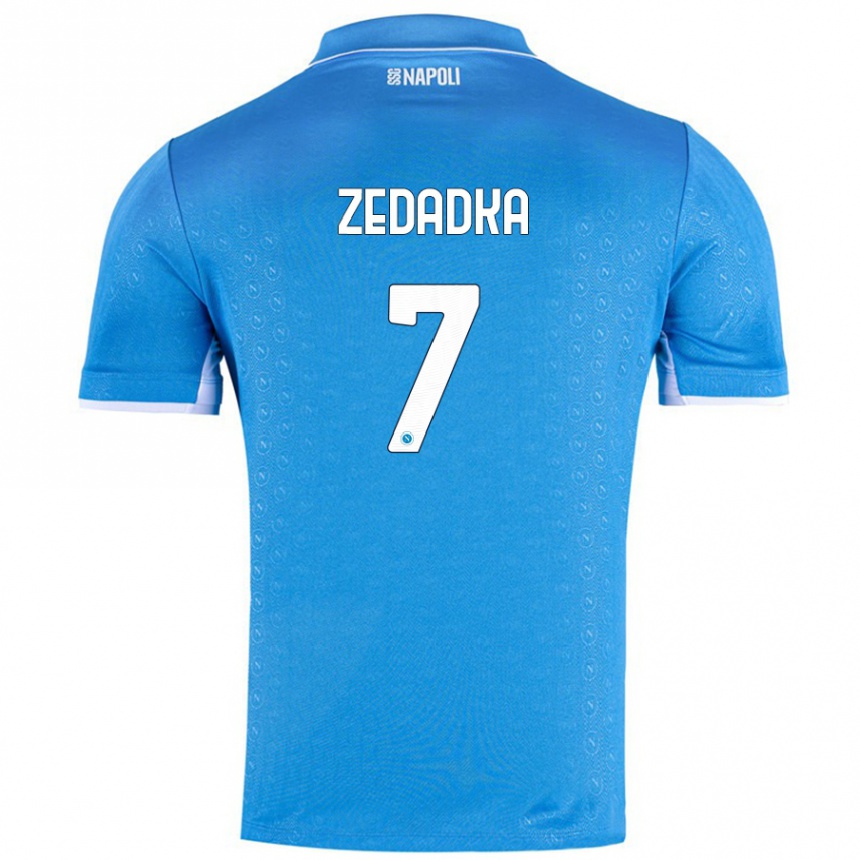 Kinder Fußball Karim Zedadka #7 Himmelblau Heimtrikot Trikot 2024/25 T-Shirt Luxemburg