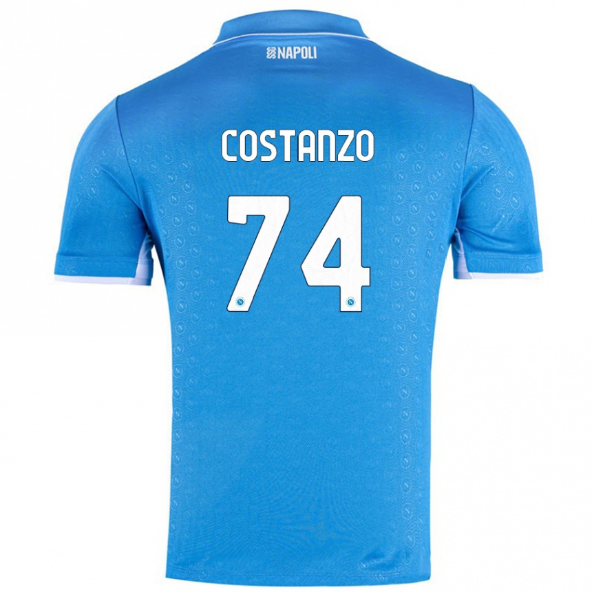 Kinder Fußball Davide Costanzo #74 Himmelblau Heimtrikot Trikot 2024/25 T-Shirt Luxemburg