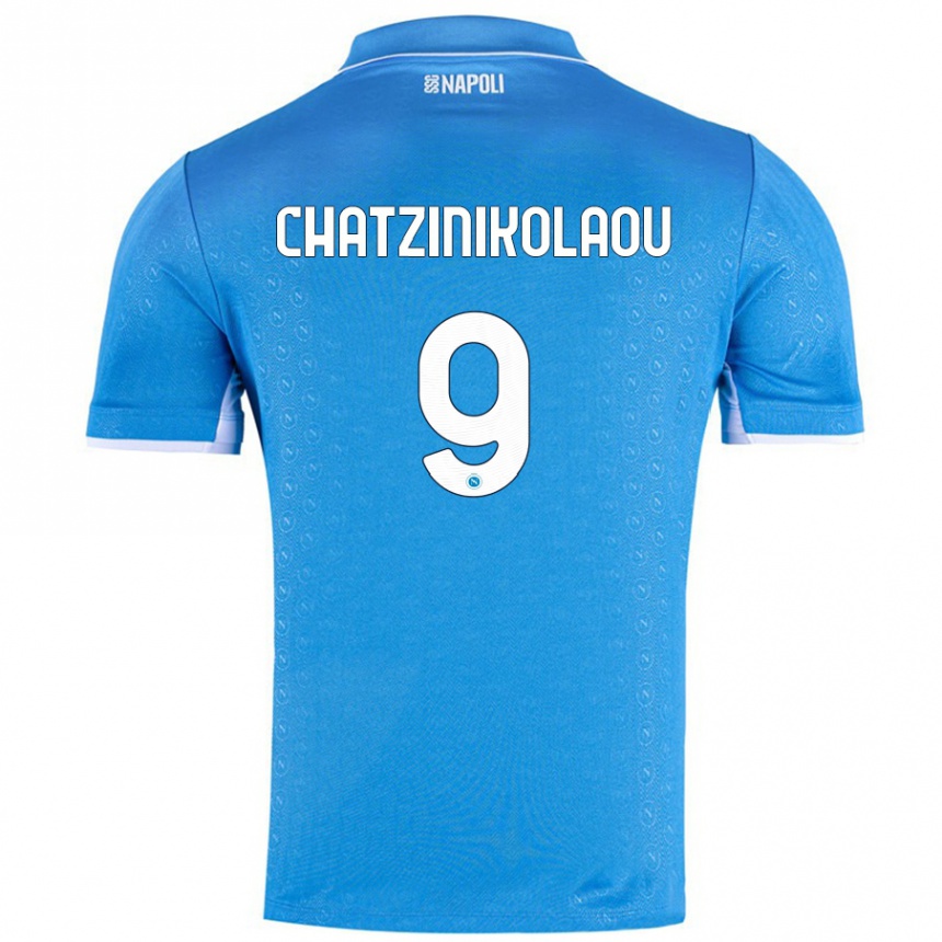 Kinder Fußball Despoina Chatzinikolaou #9 Himmelblau Heimtrikot Trikot 2024/25 T-Shirt Luxemburg