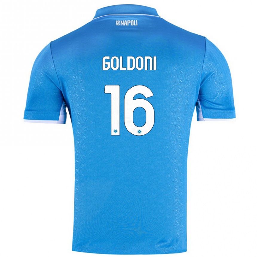 Kinder Fußball Eleonora Goldoni #16 Himmelblau Heimtrikot Trikot 2024/25 T-Shirt Luxemburg