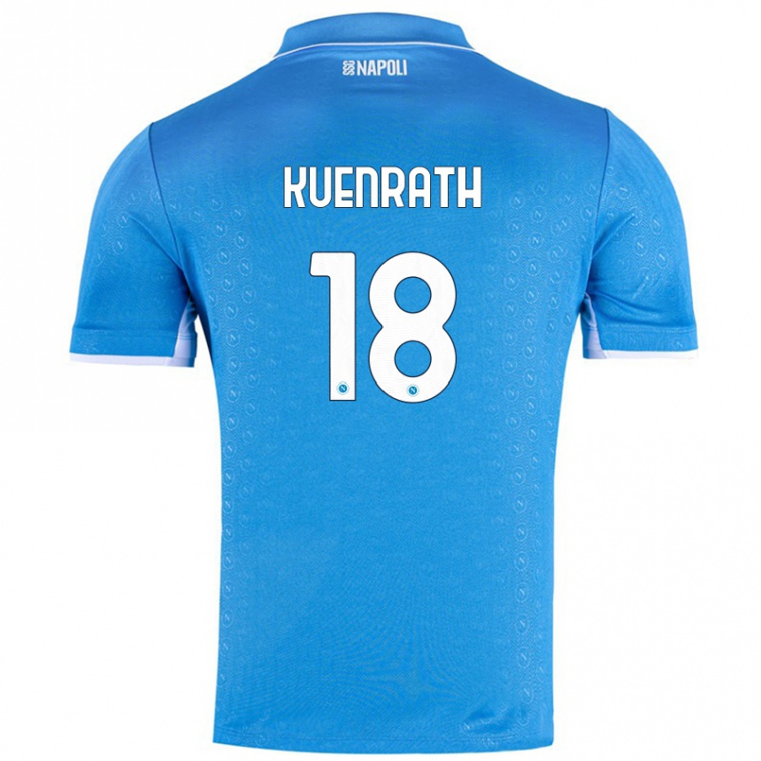 Kinder Fußball Melanie Kuenrath #18 Himmelblau Heimtrikot Trikot 2024/25 T-Shirt Luxemburg