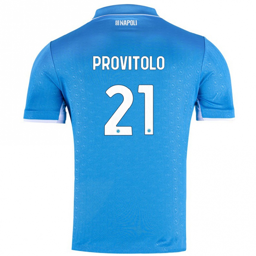 Kinder Fußball Vincenzo Provitolo #21 Himmelblau Heimtrikot Trikot 2024/25 T-Shirt Luxemburg