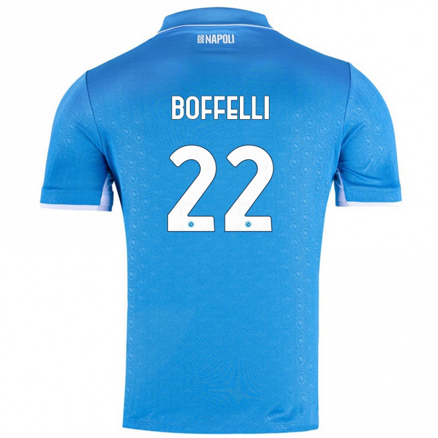 Kinder Fußball Valerio Boffelli #22 Himmelblau Heimtrikot Trikot 2024/25 T-Shirt Luxemburg