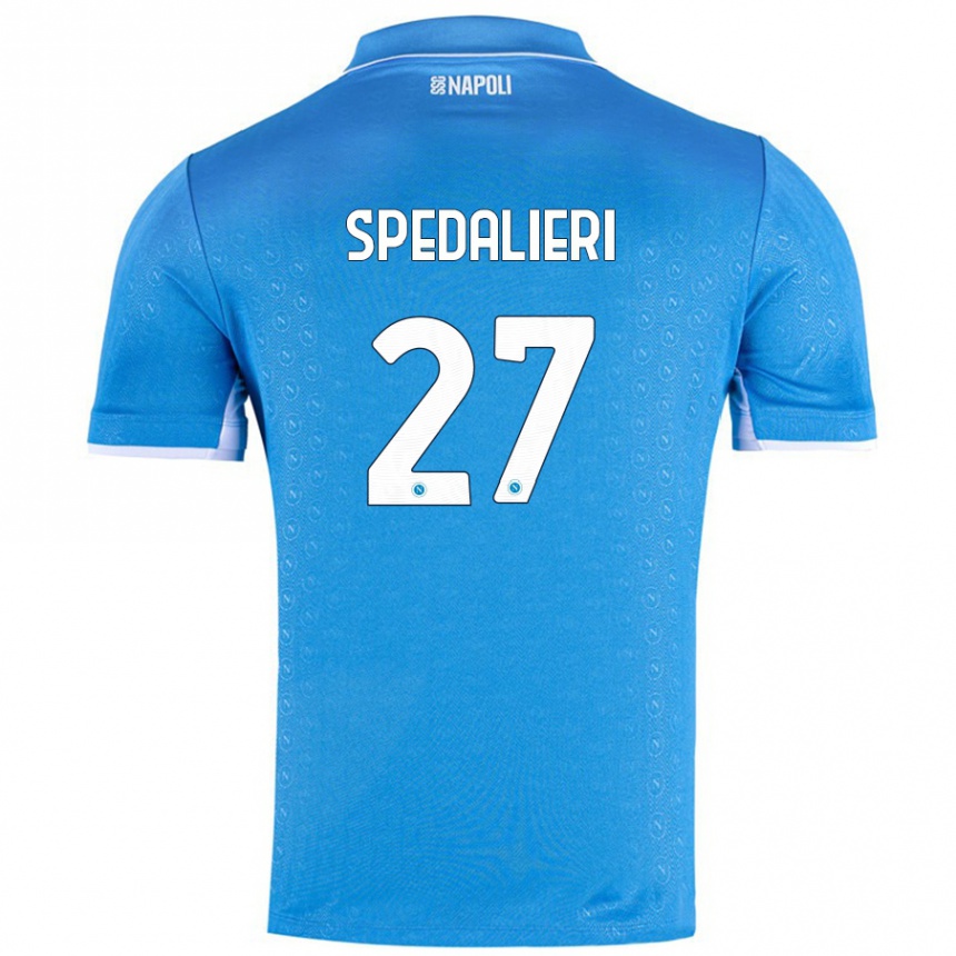 Kinder Fußball Johnatan Andrea Spedalieri #27 Himmelblau Heimtrikot Trikot 2024/25 T-Shirt Luxemburg