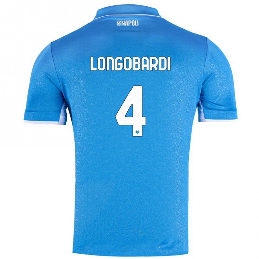 Kinder Fußball Salvatore Longobardi #4 Himmelblau Heimtrikot Trikot 2024/25 T-Shirt Luxemburg