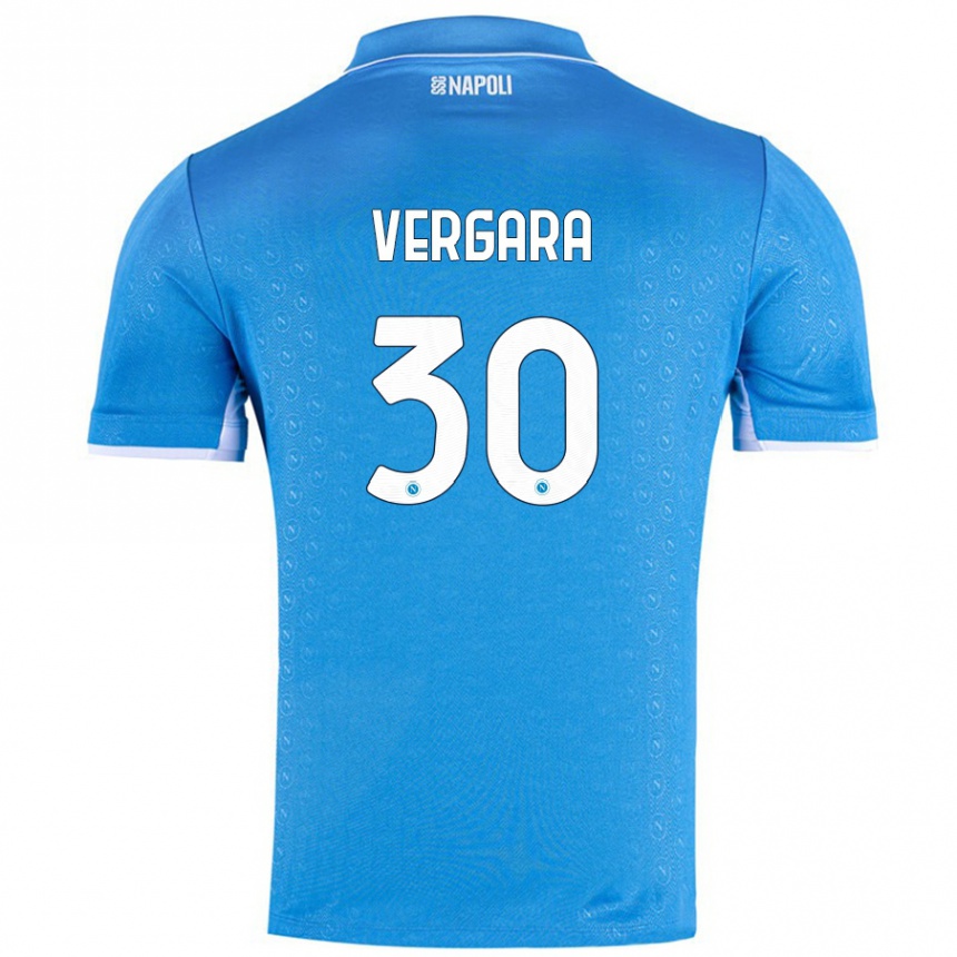 Kinder Fußball Antonio Vergara #30 Himmelblau Heimtrikot Trikot 2024/25 T-Shirt Luxemburg