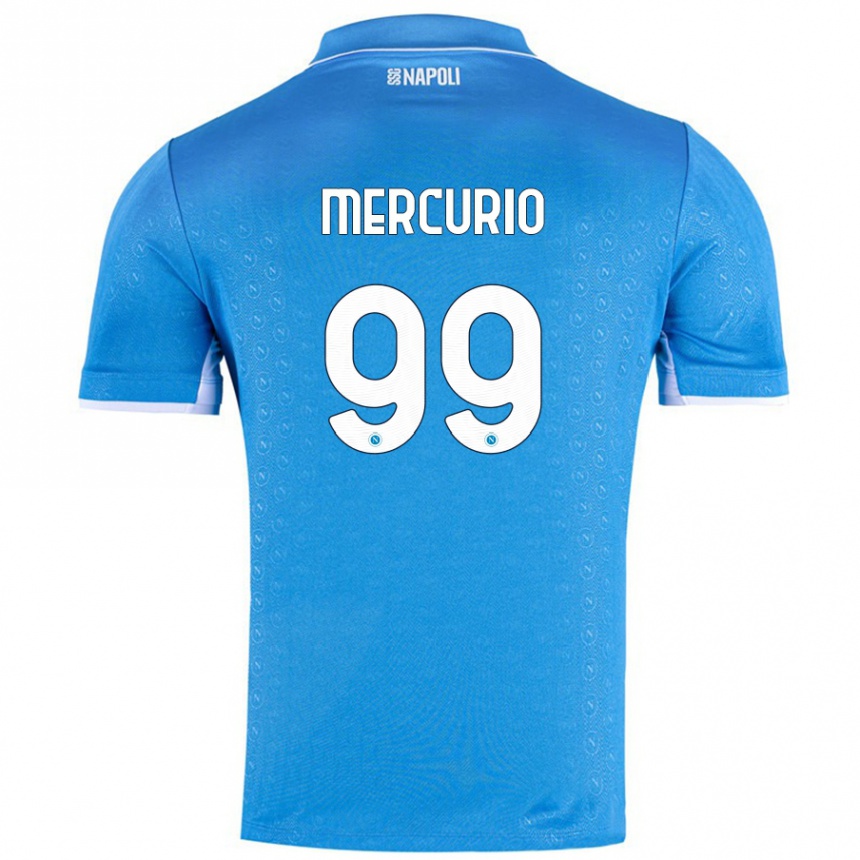 Kinder Fußball Giovanni Mercurio #99 Himmelblau Heimtrikot Trikot 2024/25 T-Shirt Luxemburg