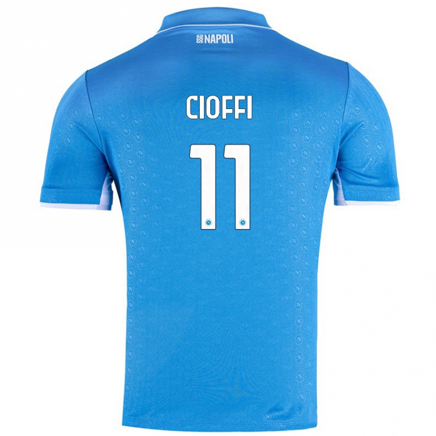 Kinder Fußball Antonio Cioffi #11 Himmelblau Heimtrikot Trikot 2024/25 T-Shirt Luxemburg