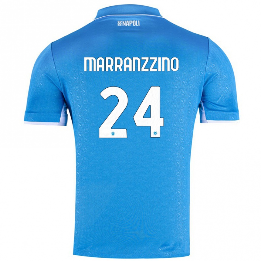 Kinder Fußball Pasquale Marranzzino #24 Himmelblau Heimtrikot Trikot 2024/25 T-Shirt Luxemburg