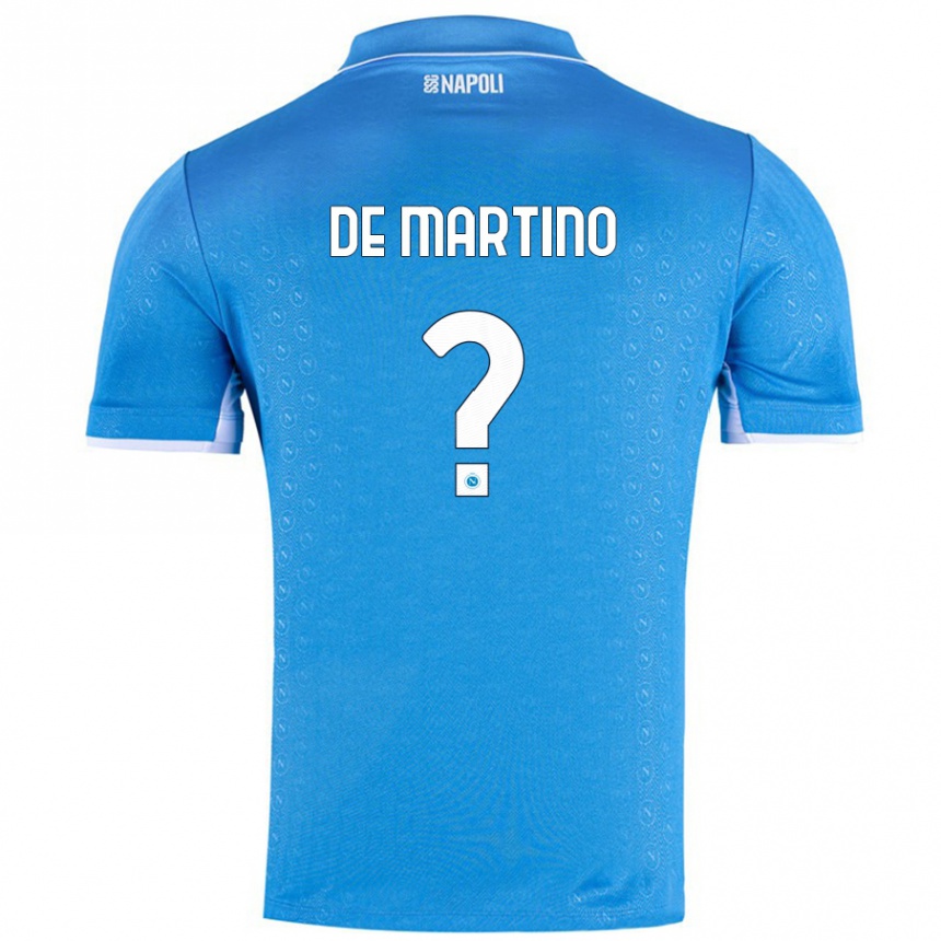 Kinder Fußball Enrico Pio De Martino #0 Himmelblau Heimtrikot Trikot 2024/25 T-Shirt Luxemburg