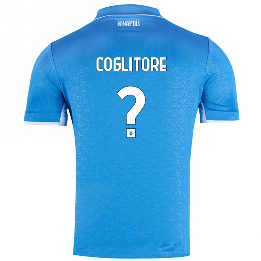 Kinder Fußball Matteo Coglitore #0 Himmelblau Heimtrikot Trikot 2024/25 T-Shirt Luxemburg