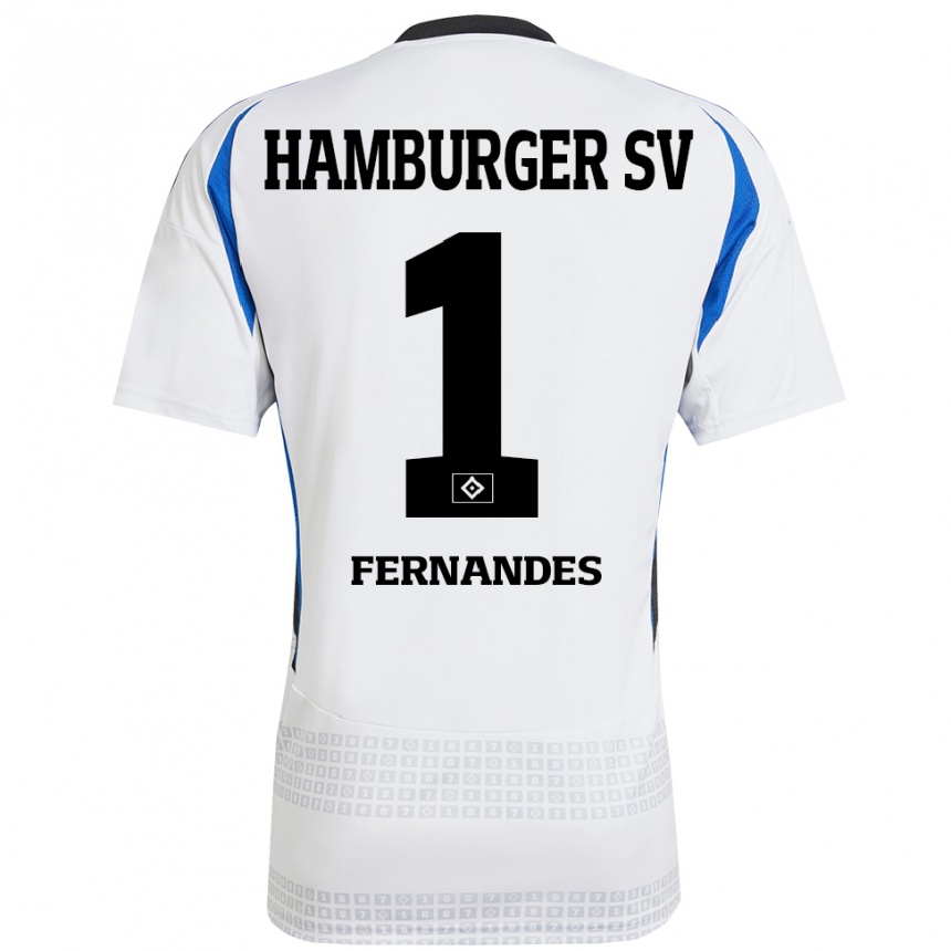 Kinder Fußball Daniel Heuer Fernandes #1 Weiß Blau Heimtrikot Trikot 2024/25 T-Shirt Luxemburg